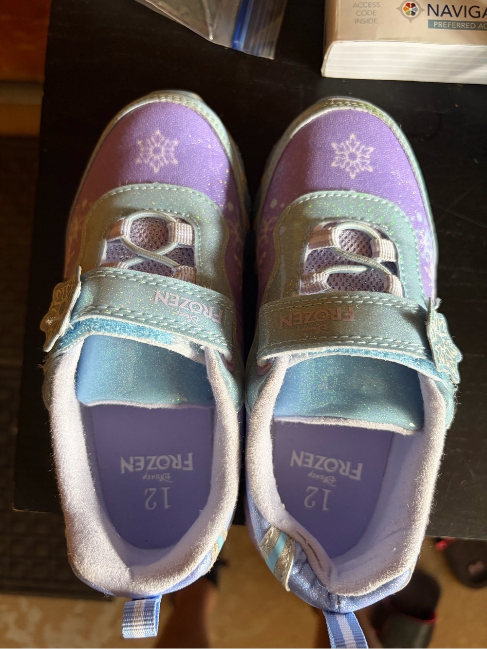 Disney Purple & Teal Frozen Slip-On Kids Sneakers